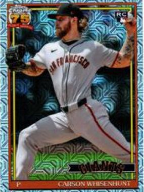 Topps Blue and Orange Carson Whisenhunt Baseball Card RC 2025 Topps 1 Series